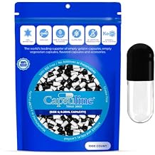 Capsuline Size 4 Empty Gelatin Capsules, BlackClear - 1000 Count | Gluten Free, Kosher, Non-GMO Certified | Pure Bovine Pill Caps for DIY Supplement Filling