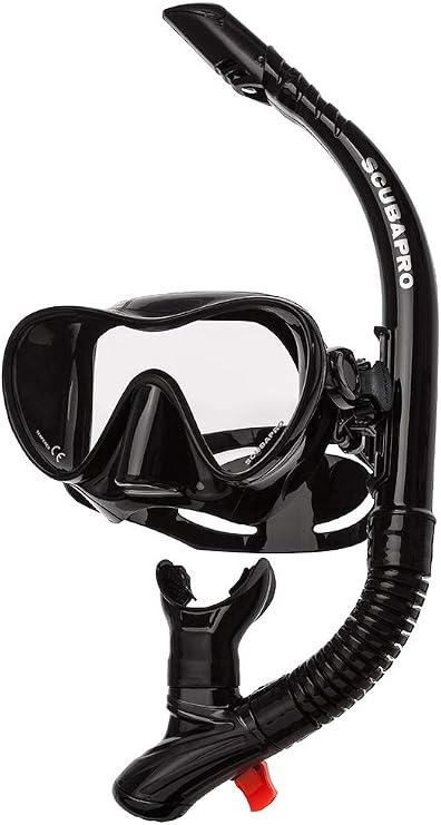 Scubapro Trinidad Single Tempered Glass Lens Frameless Scuba Snorkeling Mask Snorkel Set