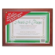 Nudell 18813M Award-A-Plaque Document Holder, Acrylic/Plastic, 10-1/2 x 13, Mahogany