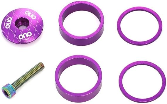 High Performance Bike Headset Spacer Set Compatible with Most Road and Mountain Bikes' Forks (Purple)