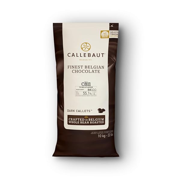 Callebaut Recipe No. C811 Finest Belgian Dark Chocolate Callets 10kg Bag | 53.1% min dry cocoa solids; 34.5% fat; rich cocoa - balanced - smooth - fruity hints
