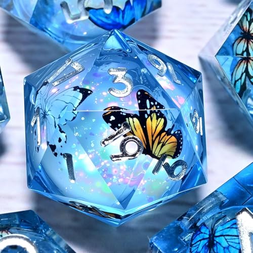 Liquid Core Dice Set Dungeons and Dragons D&D, Polyhedron DND Resin dice Set, Used for Role-Playing dice Magic Pathfinder Game DND dice Set 7 Pieces