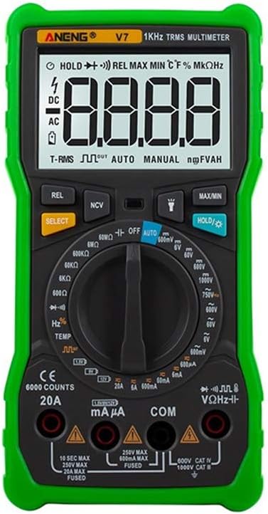 ANENG V7 Digital Multimeter 6000 Counts Avometer Transistor Capacitor Tester Multimetro Digital Profissional LCR Meter Multimetr - Green