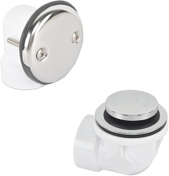 HYDRO MASTER 1-1/2 Inch Schedule 40 PVC Two-Hole Bath Waste, Tip-Toe Stopper