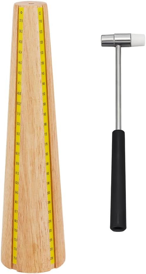 PH PandaHall Wood Bracelet Mandrel Bracelet Sizer Jewelry Tool Sets with Wooden Bracelet Sizing Bangle Mandrel and Installable Two Way Hammers for Jewelry Bracelets Making Adjusting Repairing