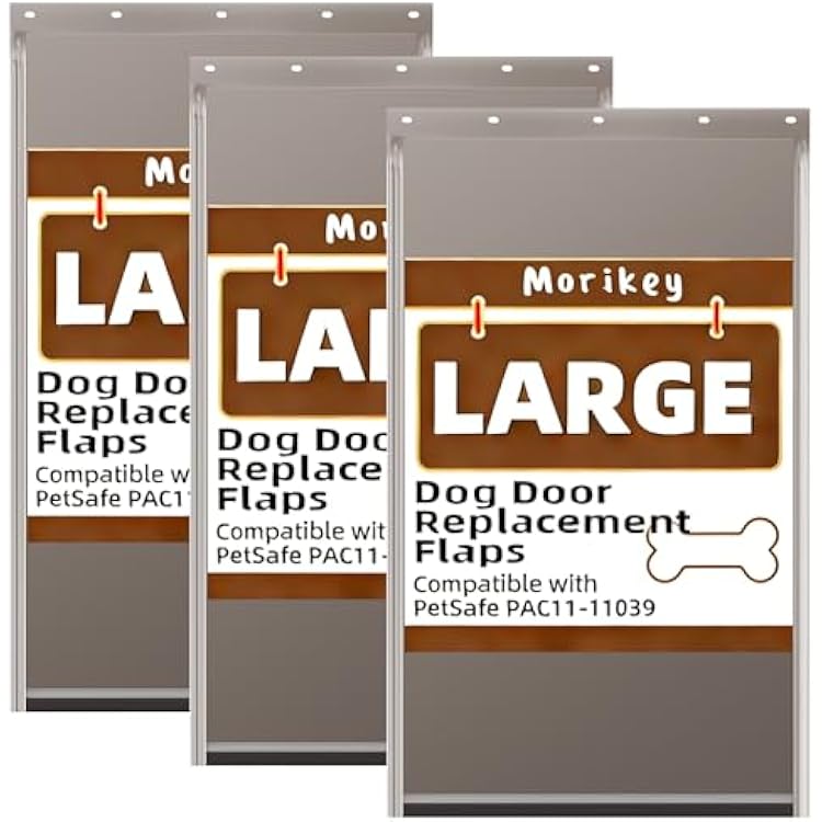 3 Pack Large Dog Door Replacement Flap with Screws, Doggie Door Replacement Flaps Compatible with PAC11-11039, Measures 10 18 X 16 78, Weather Resistant and Easy to Install
