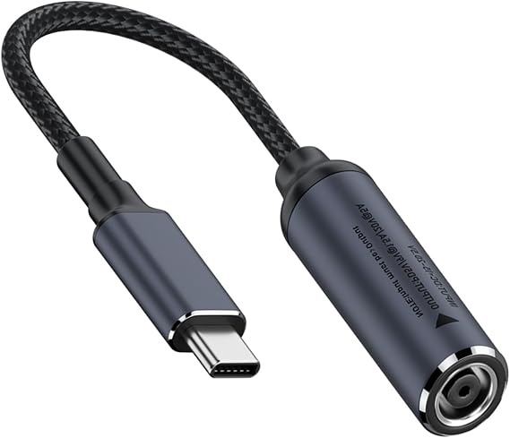DC6037 to USB C PD 100W Cable DC 6.0mm x 3.7mm Female Input to Type C Male Power Charging Cable with PD Chip, for Asus Adapter to Charge Phones,Tablets, Laptops, TWS Earphone and Other Type-c Devices