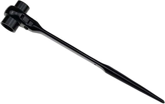 Hexagon Scaffold Podger Ratchet Spanner Ratcheting Socket Wrench Tool 19mm/22mm (Black)