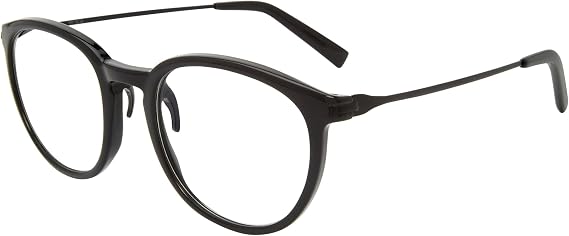 TUMI - VTU801 Unisex Reading Glasses - Blue Light Blocking Eyeglasses for Men & Women - Stylish Round Shape Eyewear - 25mm - Black