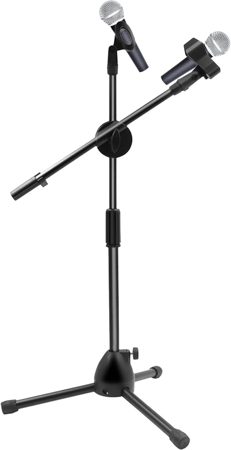 Microphone Stand - Portable Foldable Angle Adjustable Tripod, Microphone Clip Holder | Adjustable Desktop Microphone Stand, Recording Microphone Stand, Studio Microphone Stand for Condenser, Vocal