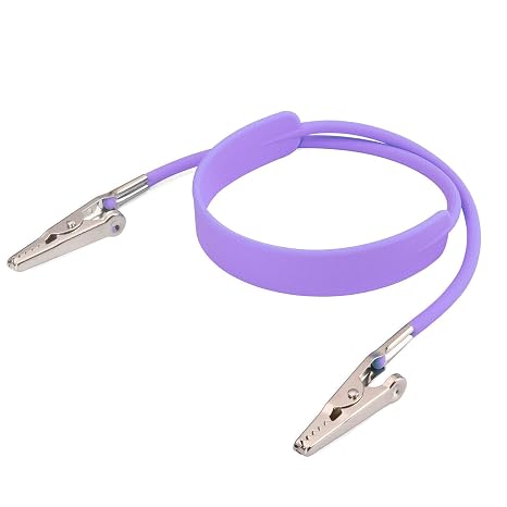 LA MIERE 1Pcs Autoclavable Dental Flexible Medical Grade Silicone Bib/Bibs Holders Clips, Napkin Clips, with Stainless Steel Alligator/Extra Wide Neck Band