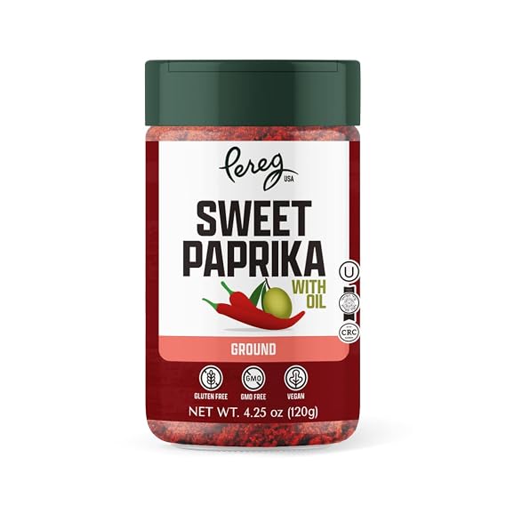 Pereg Hungarian Style Sweet Paprika with Oil (4.25 oz) - Paprika Spice Seasoning - Non-GMO, Gluten-Free - Bulk Spices & Seasoning Non-Irradiated