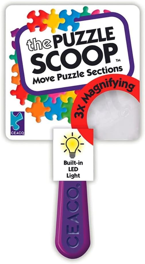 Ceaco - Puzzle Scoop with LED Light & Magnifier - 1 Count Lifting Tool