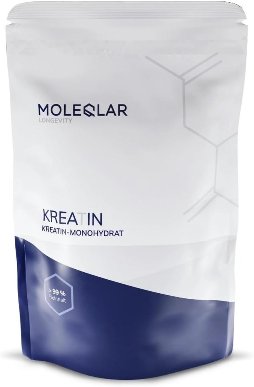 MoleQlar Creatine Monohydrate Powder 300 g - Vegan Dietary Supplement with 5 g Creatine per Serving - Fine Powder with Measuring Spoon - Neutral Taste, Suitable for Mixing or Capsule Filling