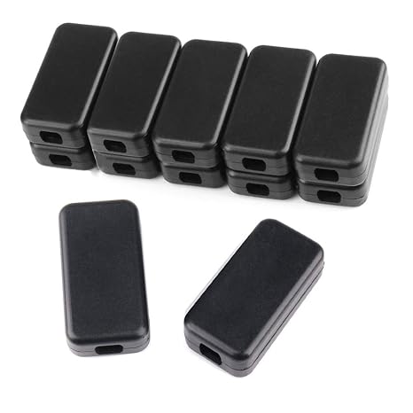 40mmx20mmx11mm Power Project Enclose Case Junction Box Waterproof Small Engineering Wire Switch Plastic Black, 12-Pack