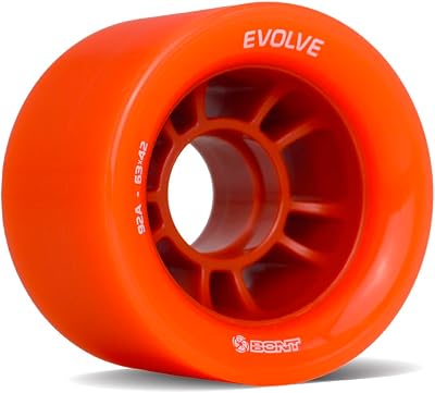 Bont Evolve Professional-Grade Indoor Roller Skate Wheels - High-Performance Polyurethane Speed Wheel Set -Orange 92A - Set of 4 wheels Orange 92A - Set of 4