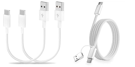 Short USB to USB C CarPlay Cable 1.15ft and 2 in 1 for Apple USB to USB C Cable (3.3FT/60W), Braided USBC Cable for CarPlay, Android Auto, iPhone 15/Plus/Pro Max, iPad Pro/Air/Mini, AppleTV Remote 3rd