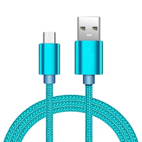 Braided USB Cable Charging Cord/Charger Power Lead Wire Compatible with Belkin MIXIT 4000 F8M979btBLU Power Pack/Baby Blue / (3m / 9.9ft)