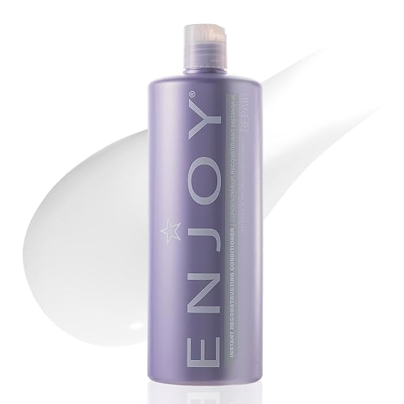 Enjoy Instant Reconstructing Conditioner for Damaged Hair, Lightweight Deep Moisturizing Conditioner with Keratin Amino Acids for Dry, Brittle, Over-Processed Hair, Color-Safe, 33.8 Fl Oz