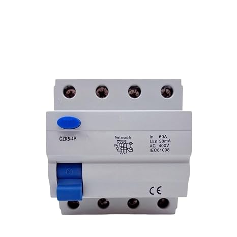 4P B Type 240V RCCB Earth Leakage Current Breaker AC/DC RCD 16 20A 32A 40A 50A 63A 30mA 100mA 300mA(AC Class EM Type,4P25A30MA)