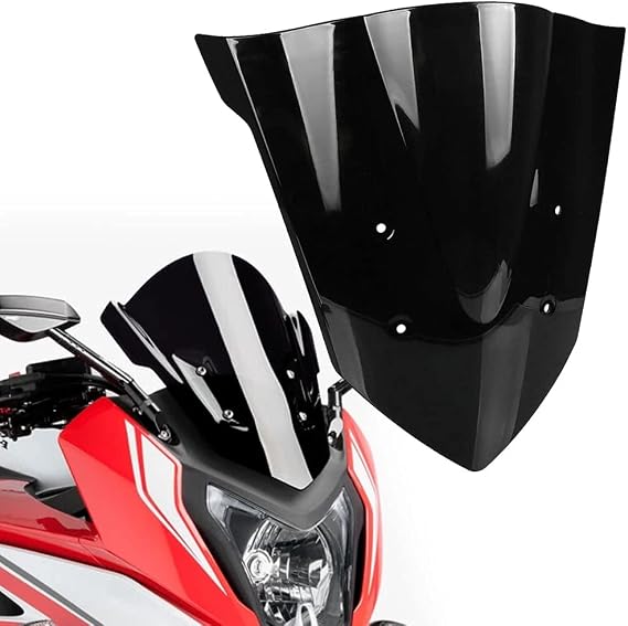 FLPRO ABS Plastic Injection Smoke Double Bubble Windscreen Windshield Compatible for Honda 2014 2015 2016 2017 2018 CBR650F