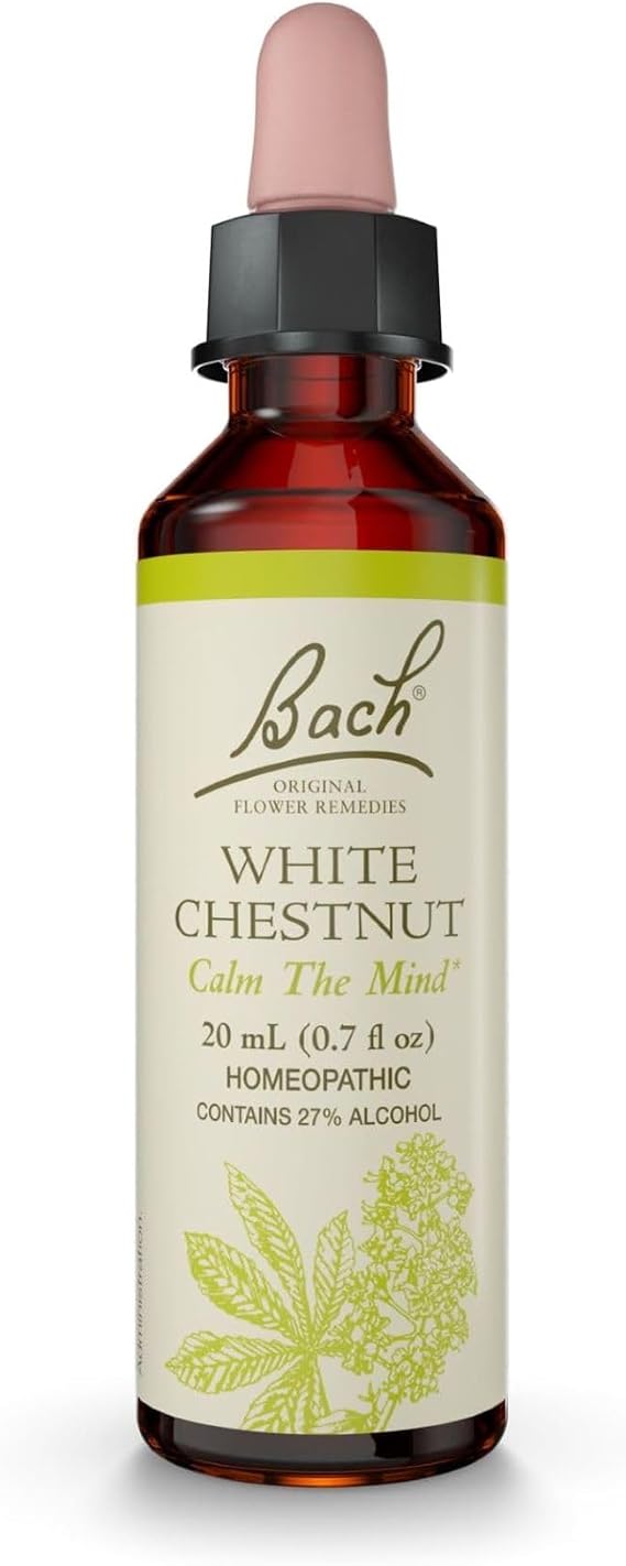 Bach Original Flower Remedies, White Chestnut - Calm the Mind - Natural Homeopathic Flower Essence for Emotional Balance - Vegan, Gluten Free, Sugar Free - 20mL Dropper