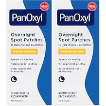 PanOxyl PM Overnight Spot Patches, Advanced Hydrocolloid Healing Technology, Fragrance Free, 40 Count (Pack of 2)