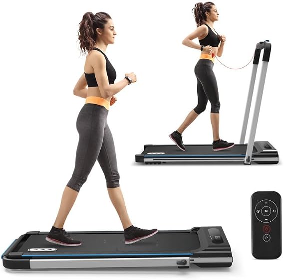 REDLIRO Under Desk Treadmill 2 in 1 Walking Pad, Portable, Folding, Electric, Motorized, Walking and Jogging Machine with Remote Control for Home and Office Workout