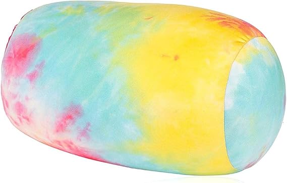 Neck Roll Pillow Tube Microbead Pillows Body Sopport Microbead Bolster 7 and 12Inches Travel Pillows for Chair Sleeping Car Seat Emotional Colorful Dormroom Accessory(Tie Dyeing)