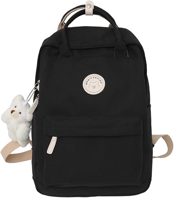 TIAASTAP Aesthetic Backpack School Bags for Girls Kawaii School Backpack with Cute Pendant Preppy School Bag for Kids Boys Teenage Primary Secondary Middle School