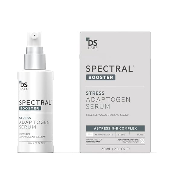 DS Labs Spectral Booster (formerly Spectral.F7) Hair Density Serum, 60mL - Non-Greasy, Leave-In, Supports Fuller, Thicker, Looking Hair, with Astressin-B Peptide & Copper Peptides, Water-Based | Powered by Astressin-B peptide & copper peptides, lightweight, water-based serum for healthier-looking, fuller-looking hair.