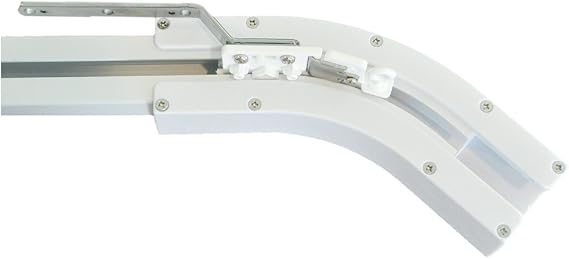 135 Degree U Type and L Type Window Electric Curtain Track Joiner, Curved Belt Track for Electric Power Bay Window Curtain Rail (135 Degree)