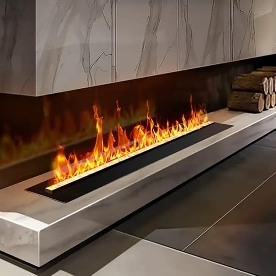 Water Vapor Fireplace Recessed Realistic Atomized Flame, Electric Fireplace with Manual Water Control and Remote Control,with 5ft Power Cord