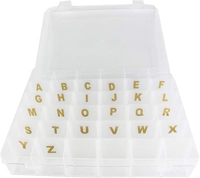 Sivya 36 Grid Plastic Organizer Container Box with Adjustable dividers,Great for Your Letter Board with Stickers