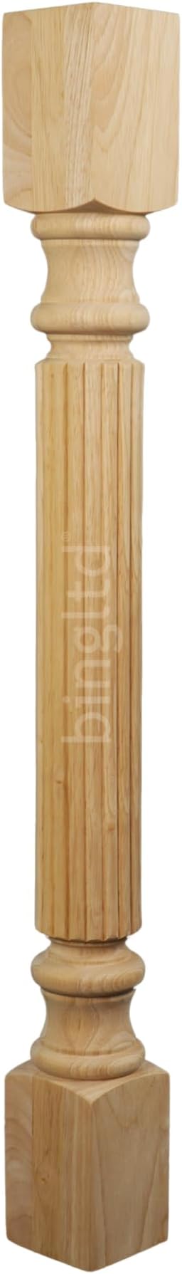 BingLTD - 35 1/2 in x 3 1/2 in Unfinished Rubberwood Post - 1 PC (K3535F-UNF)