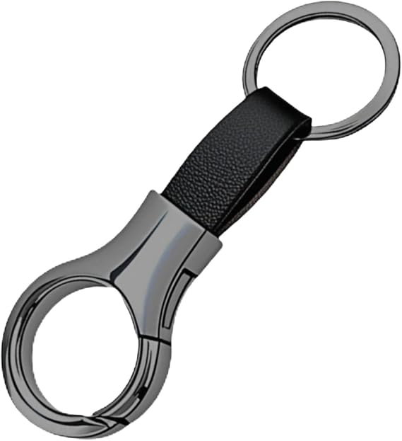 Yuxh Keychain for Men Leather Metal Car Key Chain Holder
