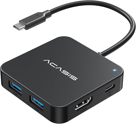 ACASIS 6-in-1 10Gbps USB-C Hub with 4K@60Hz HDMI, 100W PD Adapter | for Mac / Win, 3 USB-A, 1 USB-C data port. Host requires USB4 or Thunderbolt 3/4 for video. Expands 1 monitor only