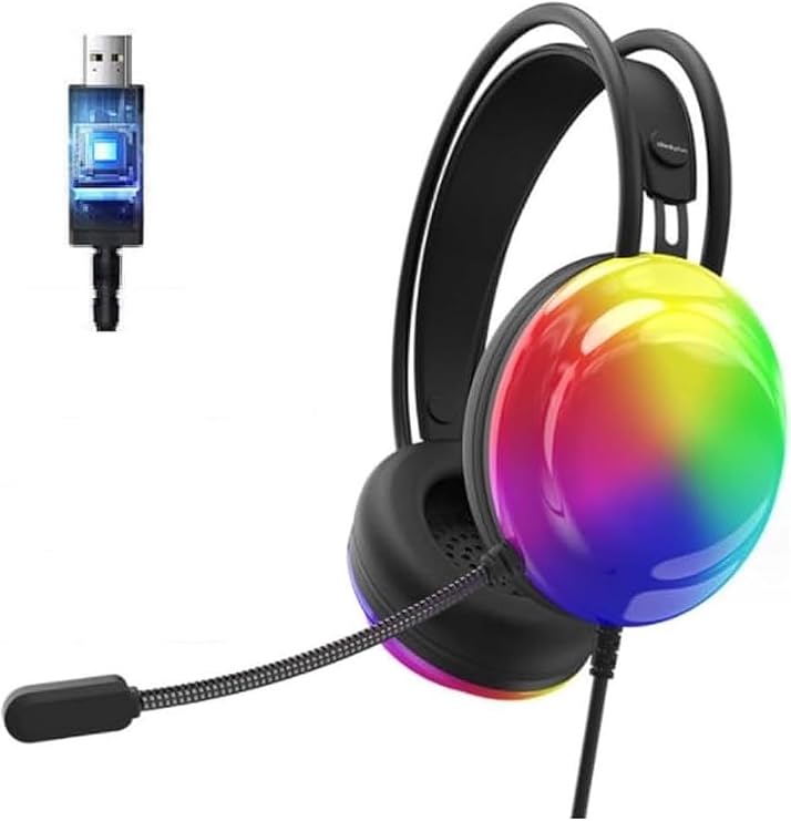 LENOVO Thinkplus G30B Siyah RGB Oyuncu Kulaklığı,Gaming,7.1 Surround,Işıklı,Kulak Üstü Kulaklık