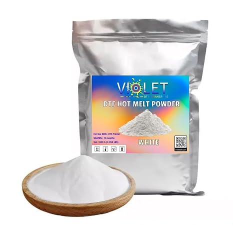 DTF Powder 1000g White DTF Adhesive Powder for All DTF Printers, 1-KG Digital Transfer TPU Powder for Sublimation Film, Cotton, Polyester, Fabric T-ShirtsWashable & Durable DTF Transfer Supply