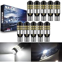 194 168 LED Bulb 6000K White,T10 W5W 2825 Bulb Replacement Light Bulbs, 912 921 Led Bulb For Dome Map Light, Door Light, Courtesy Light, License Plate Light, Trunk Light,Super Bright (10-Pack)