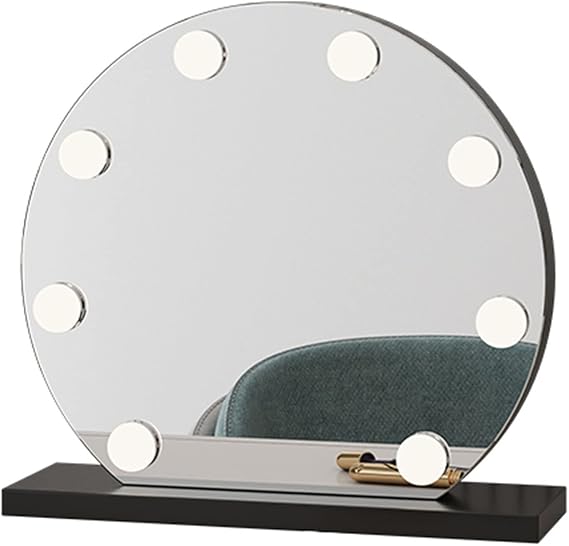Vanity Makeup Mirror with Lights Hollywood, 3 Color Lighting Modes and Touch Control, Cosmetic Mirror with 15 Dimmable LED Bulbs, for Dressing Room & Bedroom Tabletop,Black,40CM/15.7''