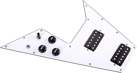Pre-wired loading guard White 3 Ply Loaded Prewired Pickguard For Flying V Guitar
