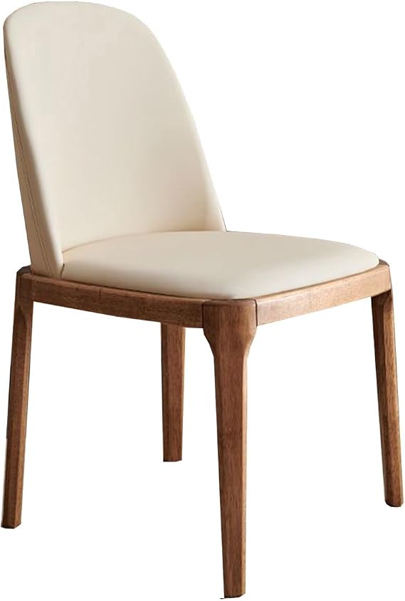 GIZNXBA Wooden Armless Dining Chairs Set of 2 Mid Century Modern Kitchen Chairs with Back and Wood Frame Upholstered Dining Chair for Kitchen Living Room(Beige B)