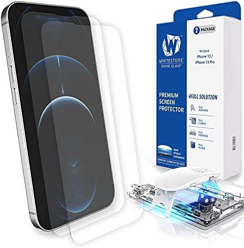 DOME GLASS Whitestone Screen Protector for iPhone 1313 pro 6.1, Full Tempered Glass Shield with Liquid Dispersion Tech [Easy to Install Kit] Smart Phone Screen Guard - 2pack