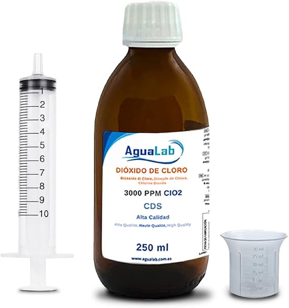Chlorine Dioxide (CDS) 3000 PPM, Neutral pH - Daily Laboratory Manufacture Approved with Exclusive Registration R.O.S.B.A - 24-20/40/90-12176 - Disinfectant