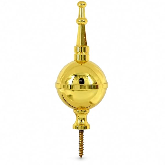Brass Ball & Spire Clock Finial for Grandfather and Longcase Clocks