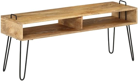 led tv Stand,Modern tv Stand,Glass tv Stand,Large tv Stand,TV Stand Solid Mango Wood 43.3"x13.8"x17.7"Pink tv Stand,Fireplace tv Stands for Living Room,Alex Drawer,