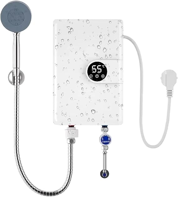 5500W Instant Hot Shower Tankless Electric Water Heater,Waterproof Under Sink Heater,Water Heater Digital Display Warmer,Continuous Hot Water for Bathroom Kitchen