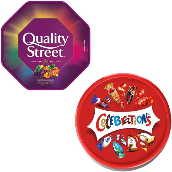 2 x Chocolate Tubs ASSORTED PACK 1 EACH Of Celebrations and Quality street Sharing Tub Perfect For any occasion
