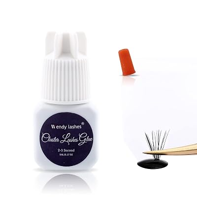Lash Cluster Glue for Eyelash Extension: Supply to Lash lover & Artists, 2-3 Sec Fast Drying, Retention 3-5 Days, Wendy, BP-01